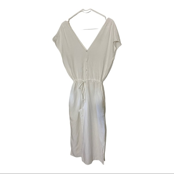 Cloth & Stone linen double V-neck jumpsuit. Drawstring waist size X-Small White - Picture 2 of 10